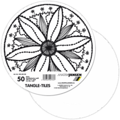 Marpa Jansen tangle-tiles wit rond 50 stuks (diameter 11,7 cm)