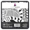 Marpa Jansen tangle-tiles zwart vierkant 50 stuks (8,9x8,9 cm)