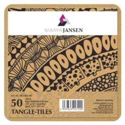 Marpa Jansen tangle-tiles bruin vierkant 50 stuks (8,9x8,9 cm)